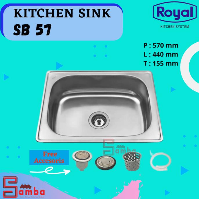 ROYAL SINK SB 57 | BAK CUCI PIRING ROYAL SINK SB57 STAINLESS