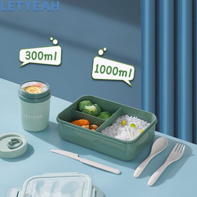 Letyeah Kotak Makan Bento Lunch Box Set 1000ml/Tempat Makan Anak