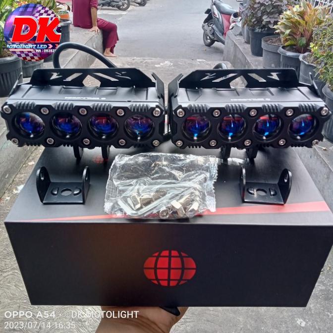 LAMPU SQL 4 MATA MINI PROJI LENS GALMAN LENSA BLUE LENS DEVIL EYES