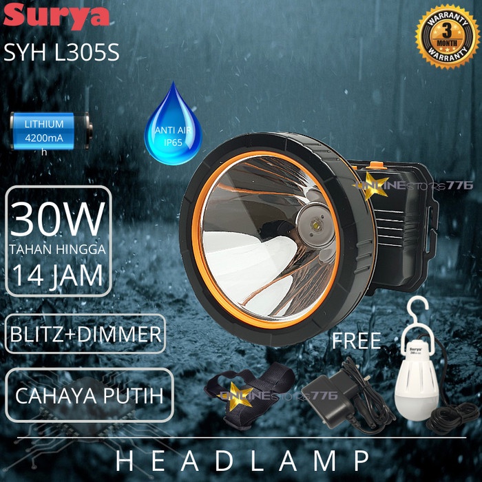 Terbaru Senter Kepala Surya Syh L305S 30Watt / Headlamp Surya Syh L305S 30W Promo Terlaris