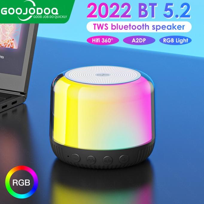 Goojodoq Tws Wireless Hifi Led Bluetooth Portable Mini Stereo Speaker