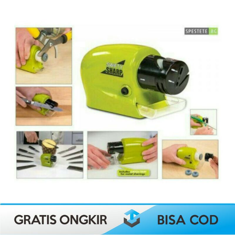 Gasah Pisau Elektrik Swifty Sharp/ Pisau Gunting Elektrik Otomatis Multifungsi Asah Obeng Gergaji