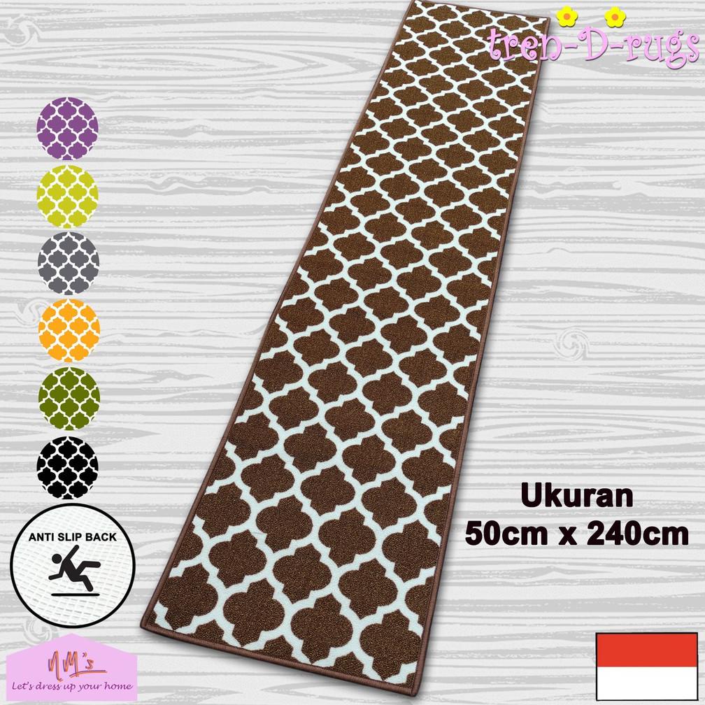 Tren-D-rugs Keset kaki sweden geometris dapur panjang lorong kitchen mat anti slip 50 x 240 cm - NMs