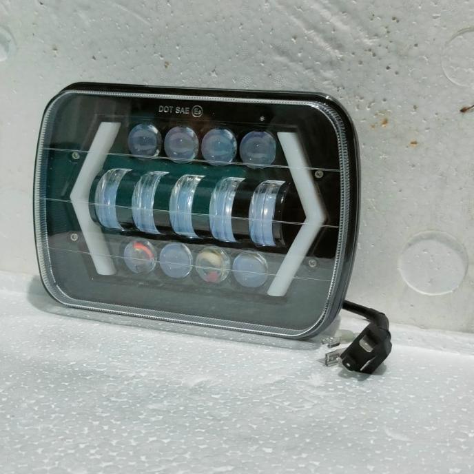 Lampu LED Daymaker Kotak 7 Inch High Low Motor Mobil