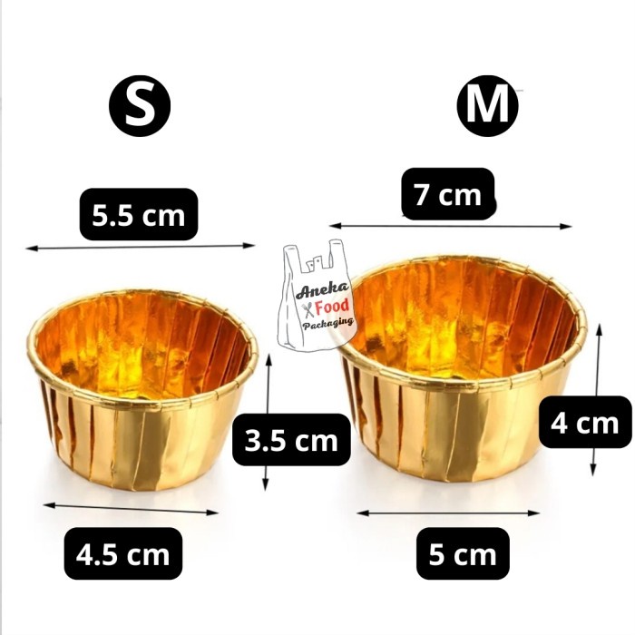KERTAS CUPCAKE GOLD MUFFIN SMALL (S) PAPER BAKING CUP CAKE LIST