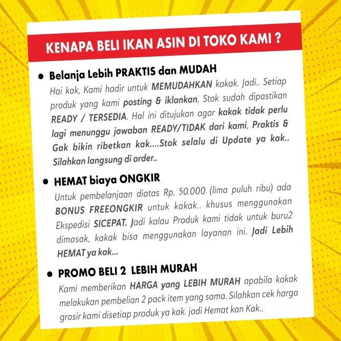 

Cumi Asin Telor Kering Super 1Kg Cumi Telor Asin Kering