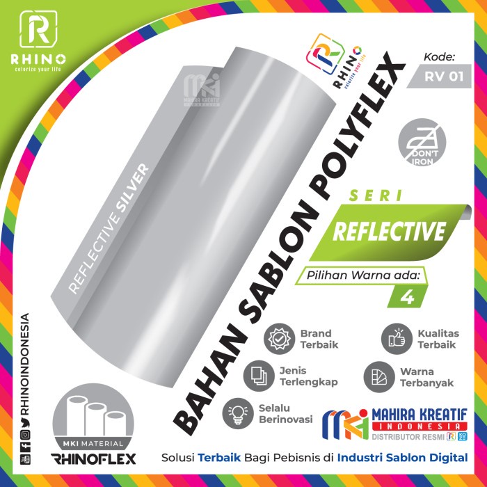 

Polyflex Korea / poly flex / Rhino flex REFLECTIVE Silver
