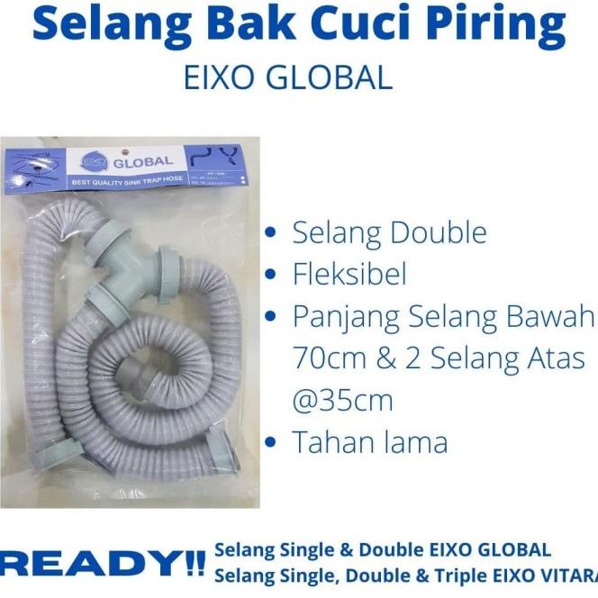 Selang Double Eixo Global Kitchen Sink Hose Pembuangan Bcp Flexibel