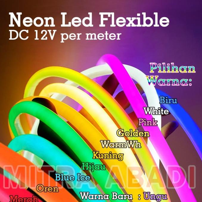 TERLARIS Lampu LED Neon Flex LED Strip Flexible METERAN DC 12V IP65 WATERPROOF