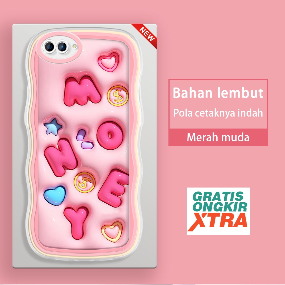 jinsouwe OPPO NEO 9 A3S A5 A7 A5S A9 2020 A12 A12S A12E  Casing Ponsel  Pola Money karakter 3D  warn