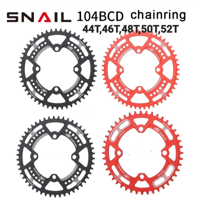 Promo Snail Chainring Bcd 104Mm 44T 46T 48T 50T 52T Chain Ring Bcd 104