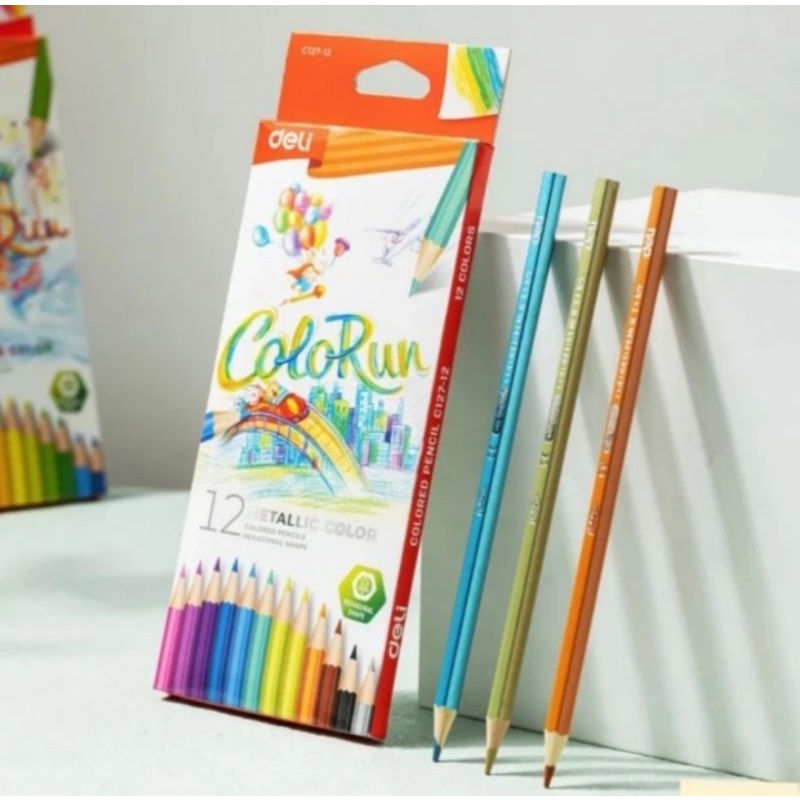 

YENYEN_ATK Deli Colored Pencil / Pensil Warna Metalik Nyaman Digenggam EC127-12
