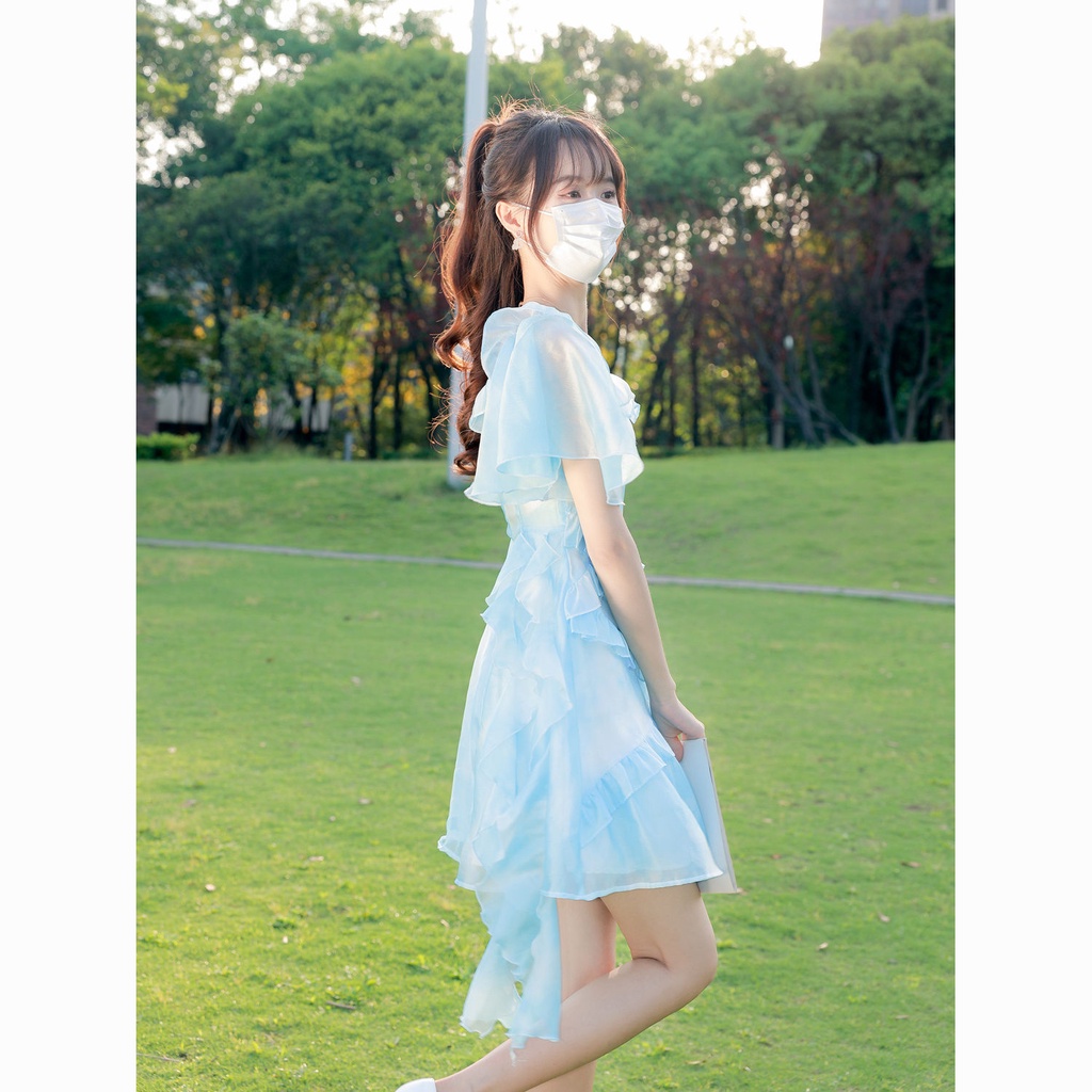 Women's Mori Style Printed Ruffles Sweet Dress