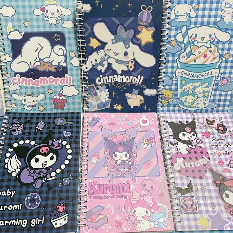 

Buku Tulis Sekolah Sanrio Lucu Anak NOTEBOOK A5 Isi 60 Lembar Diary Notebook Kuromi Cinnamoroll