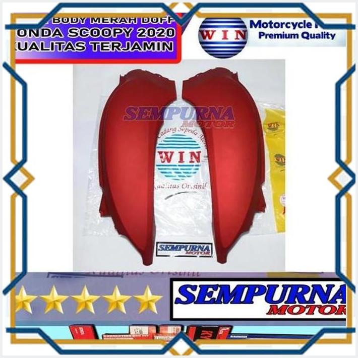 [HST] KOVER COVER BODY SCOOPY 2020 MERAH DOFF MERK WIN KUALITAS TERJAMIN
