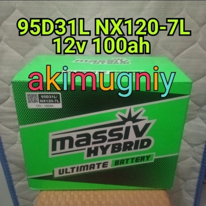 ✅New Aki Mobil 95D31L Nx120-7L Hybrid 12V 100Ah Gs Incoe Amaron Gforce Berkualitas