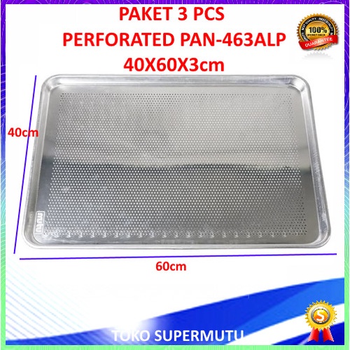 

✅Original Paket 3 Pcs Loyang Aluminium Perforated 40X60X3Cm Pan-463Alp Terbatas