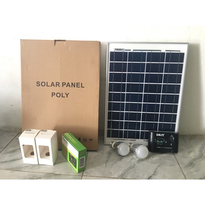 Paket lengkap solar panel 20 wp controller dan lampu murah