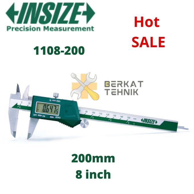 Insize Jangka Sorong Digital 1108-200 Sigmat Digital Caliper 8" 200mm