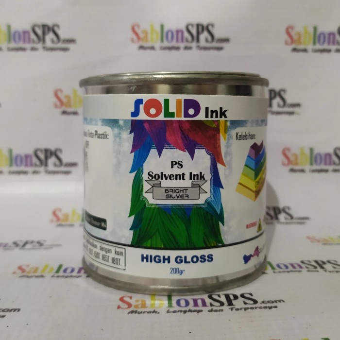 

Promo Tinta Sablon Plastik 200Gr Bright Silver Hdpe Pe Pp Basis Minyak Ready Stock