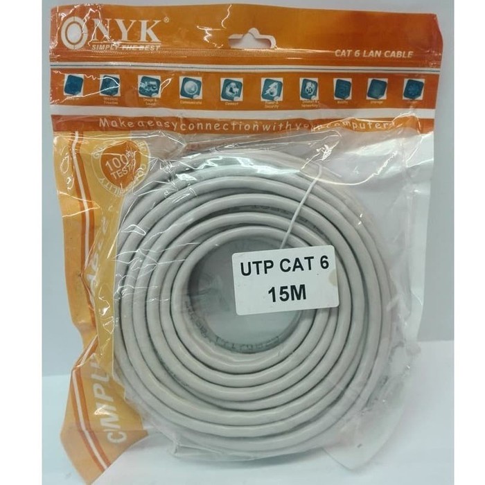 Kabel Lan 15 Meter Indoor Utp Cat6 Nyk Pabrikan Wifi Internet Terbaik