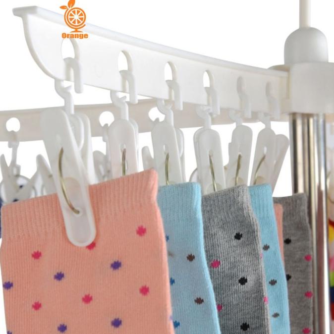 Rak Gantung Baju Bayi Jemuran Menara Lipat Rak 3 Susun