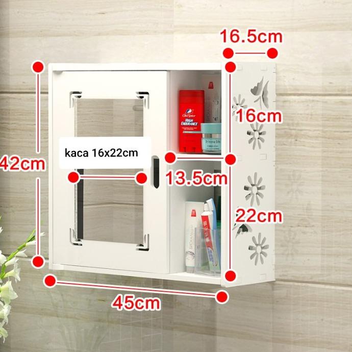 Rak Dinding Toilet Dengan Cermin Persegi M969