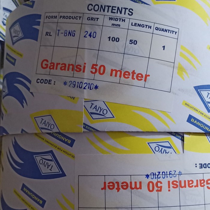 Promo Amplas Roll Taiyo 240 /Amplas Roll/Sandpaper Garansi