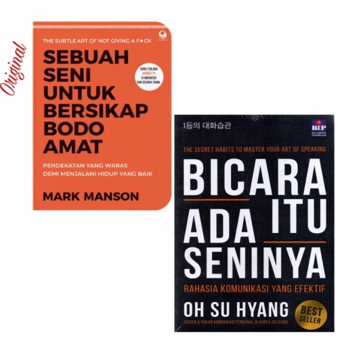 

Original Buku Bicara Itu Ada Seninya & Sebuah Seni Bersikap Bodo Amat