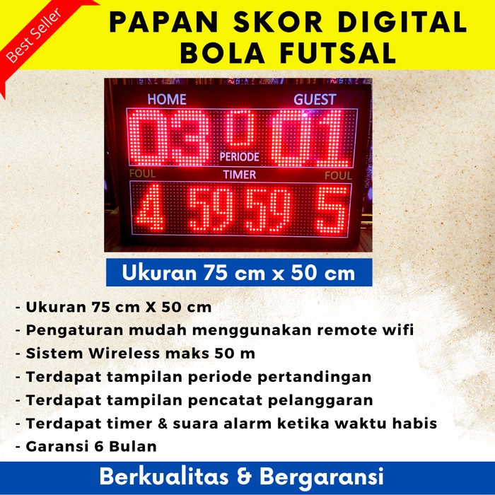 Promo Papan Skor Digital Futsal Running Text