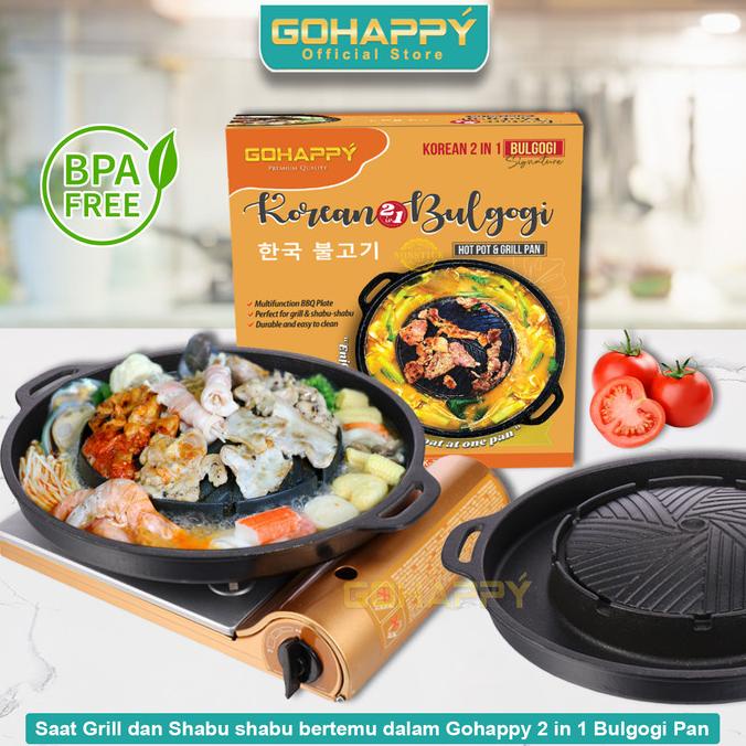 Gohappy Bulgogi Pan 2 in 1 Panci grill GHK39 Steamboat shabu Suki pot