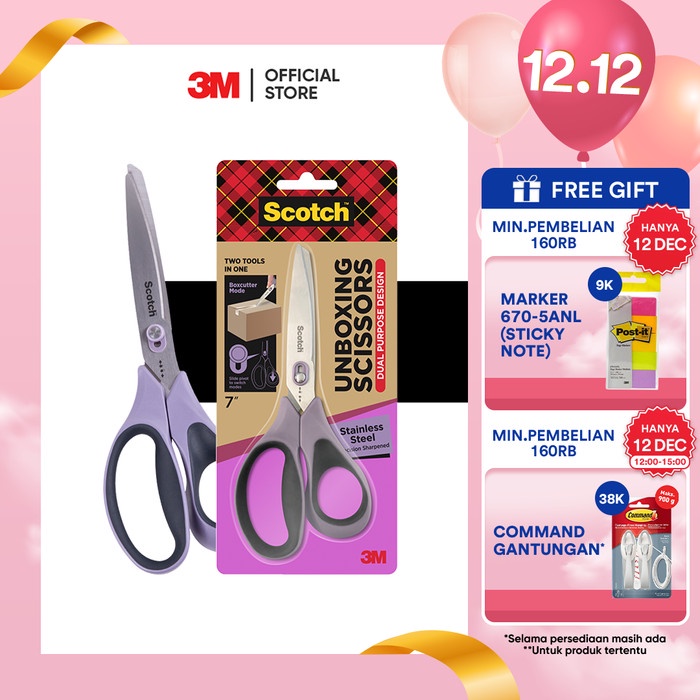 

Promo 3M Scotch Unboxing Scissors 1487Ns / 1 Pc / Purple 7 Inch