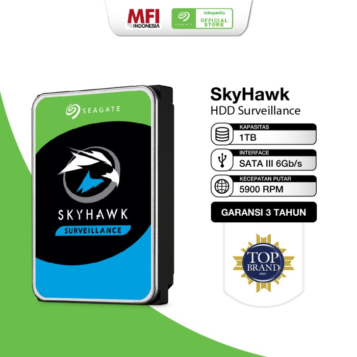 Terbaru Seagate Skyhawk Hdd / Hardisk Surveillance Cctv 1Tb Sata [Fs]