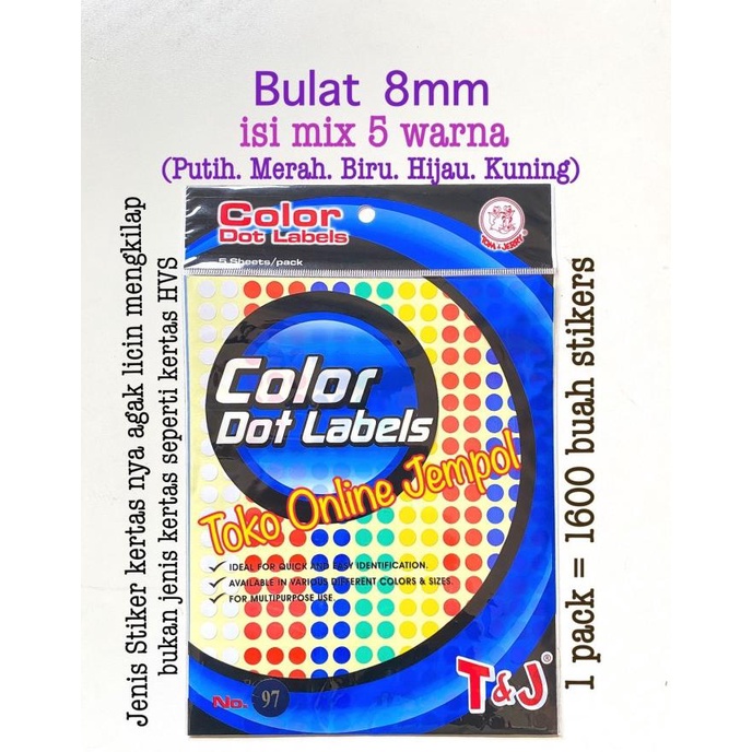 

BULAT 8mm MIX Warna no.97 Label Tom and Jerry Color DOT ATK1431TJ