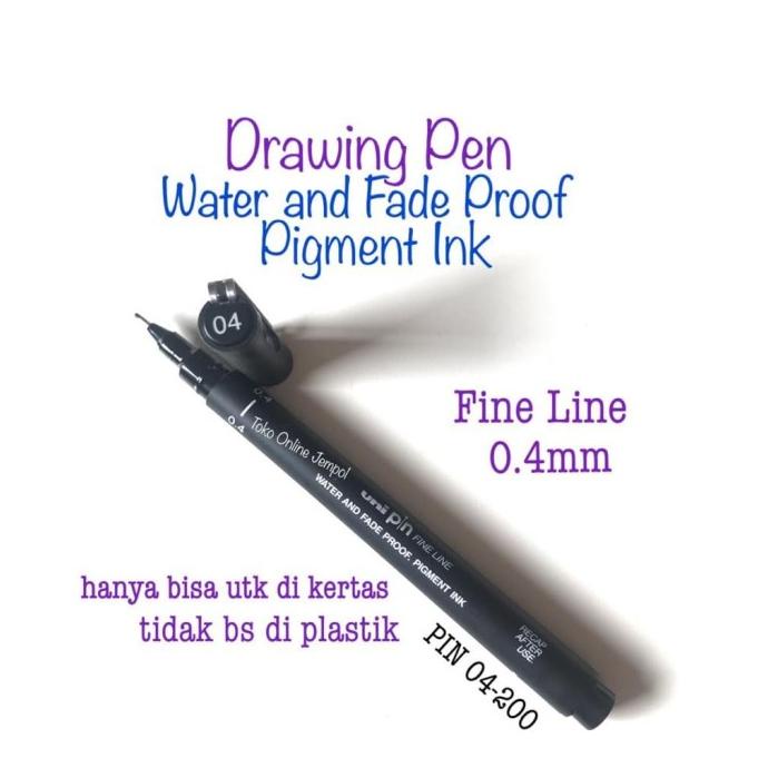 

UNI 0.4 Fine Line Drawing Pen 030783 PIN 04-200 Black Pulpen ATK0930UN