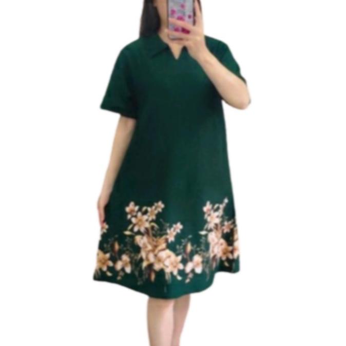 {natal} WK DRESS KERAH WANITA JUMBO LD 110 LD 120 BAJU IMLEK NATAL SINCIA TERLARIS