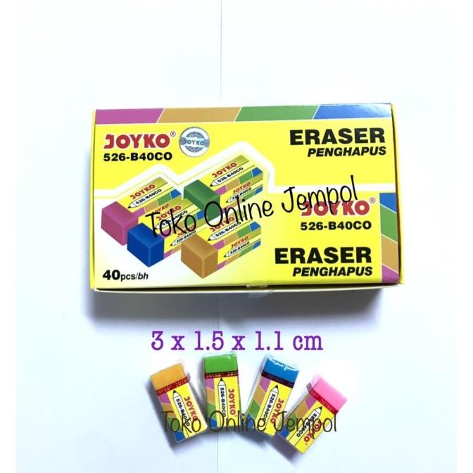 

Penghapus Kecil Warna Joyko 526 B40CO color eraser setip ATK1048JY