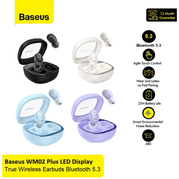 Ready Baseus WM02 Plus / Bowie WM-02 TWS True Wireless Earbuds Bluetooth