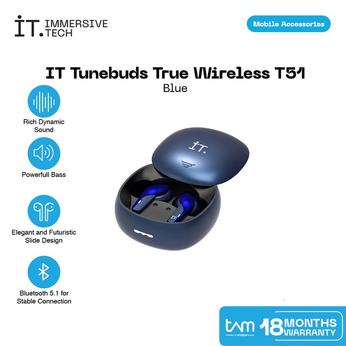 Ready IT Tunebuds True Wireless T51 Blue