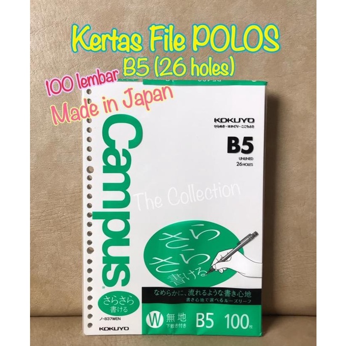 

ATK0608KY JAPAN 100lbr B5 Kertas File POLOS Tanpa Garis 072159 26 hole