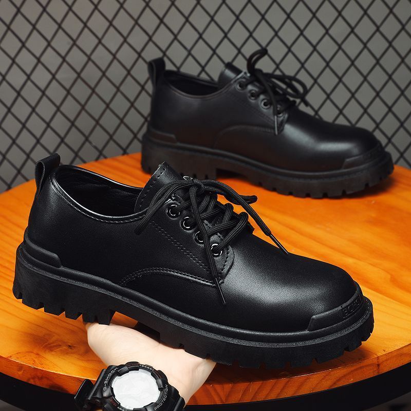 Martin Boots Sepatu Pria, SNEAKER KULIT Bisnis Warna Hitam