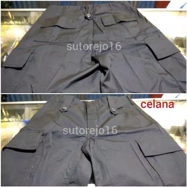 Set Baju Celana Seragam Pdl Hitam Brimob Asli Jatah Polri / Satpam