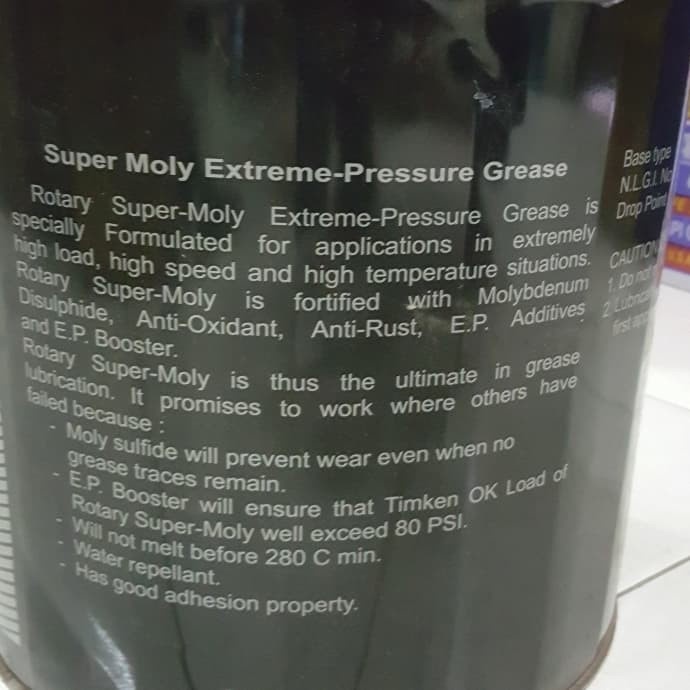 Rotary Heavy Duty Moly Plex Hi Temp Molydenum Disulphide Grease Best