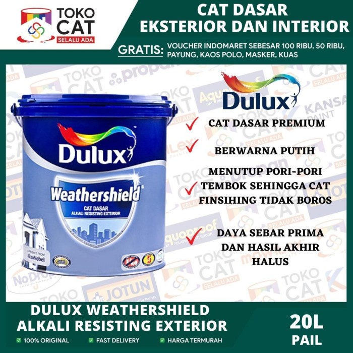 CAT DASAR DULUX ALKALI RESISTING EXTERIOR 20 L PAIL / CAT DASAR LUAR // CAT DASAR TEMBOK EXTERIOR