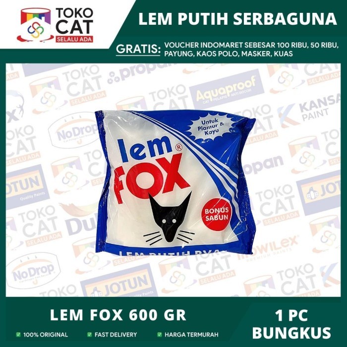 LEM FOX PUTIH SACHET 600 GR / LEM PUTIH FOX 600 GR / LEM SERBAGUNA // LEM FOX KAYU PUTIH // LEM FOX 