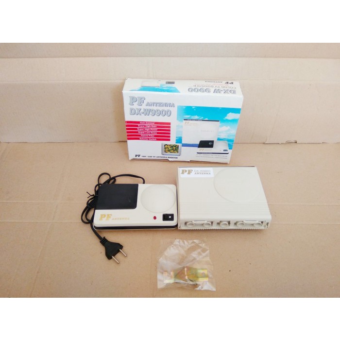 PENGUAT SINYAL BOOSTER OUTDOOR ANTENA TV VHF UHF PF W-9900 ORIGINAL