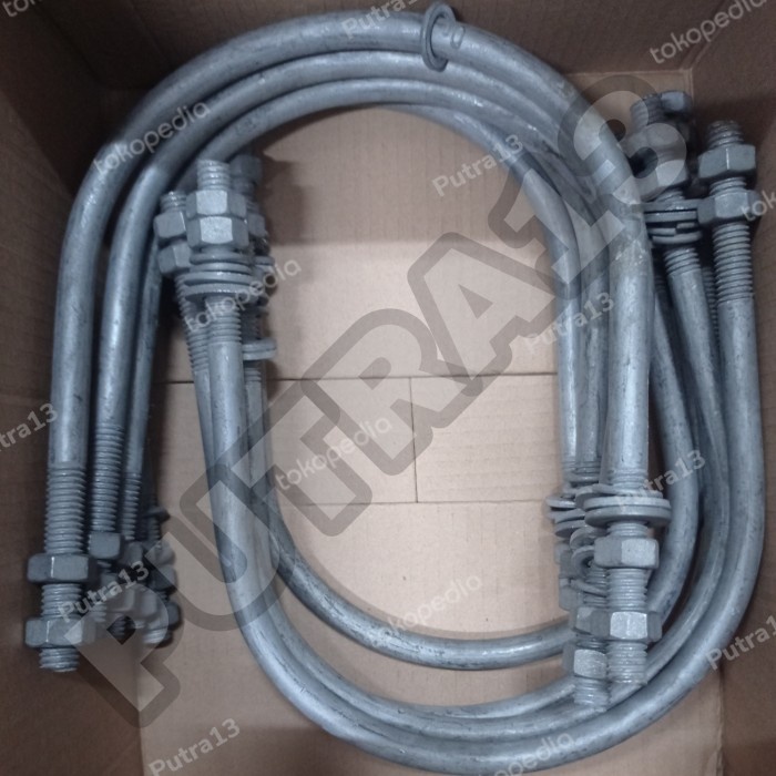 New Klem U Bolt Hotdip Galvanis Besi 12Mm X 6 Inch Original