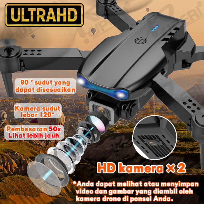 Drone E99Pro Dengan Dual Kamera Hd Drone Wifi Fpv Kamera Drone
