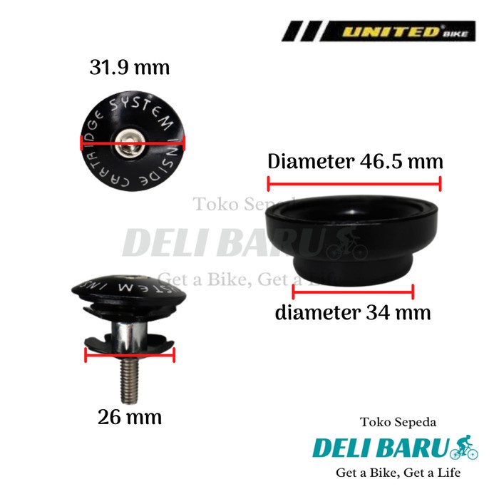 United Headset Kom Fork Oversize Headtube 34 Mm Kf-701 Sepeda Bmx Mtb Best