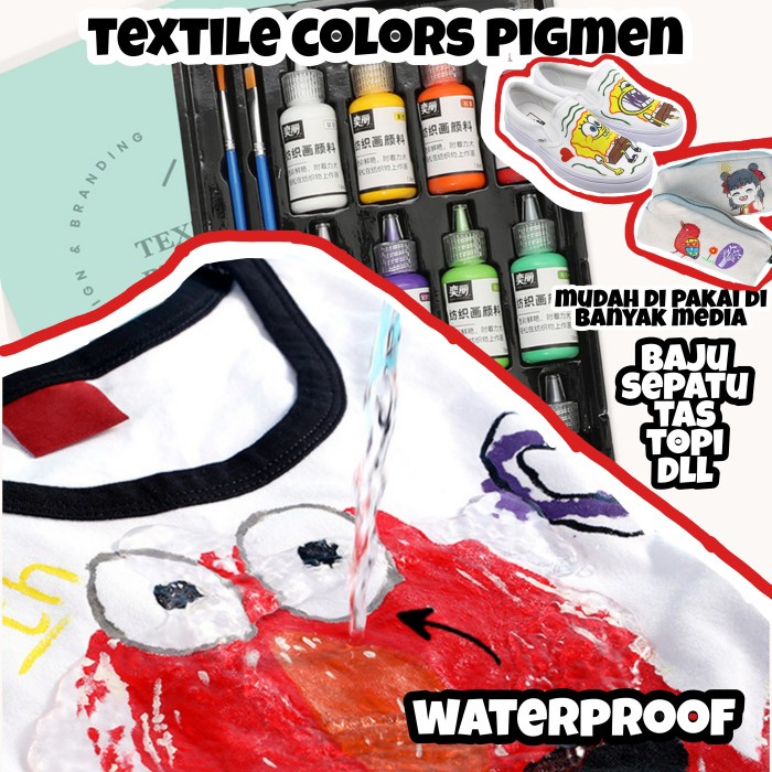 

Textile Color Pigmen Cat Baju Cat Kain Warna Aktifitas Melukis Art Set